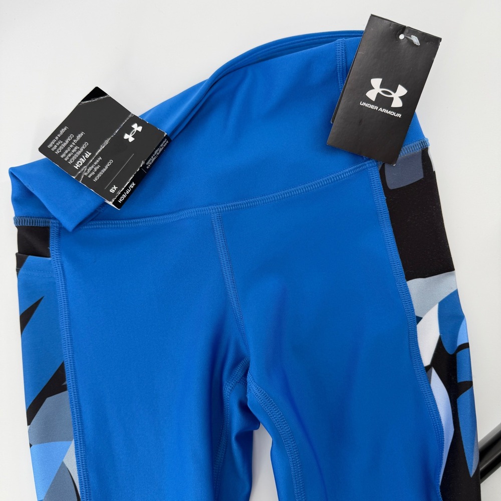 Under Armour Womens XS Blue Compression Ankle Leggings Print Panel